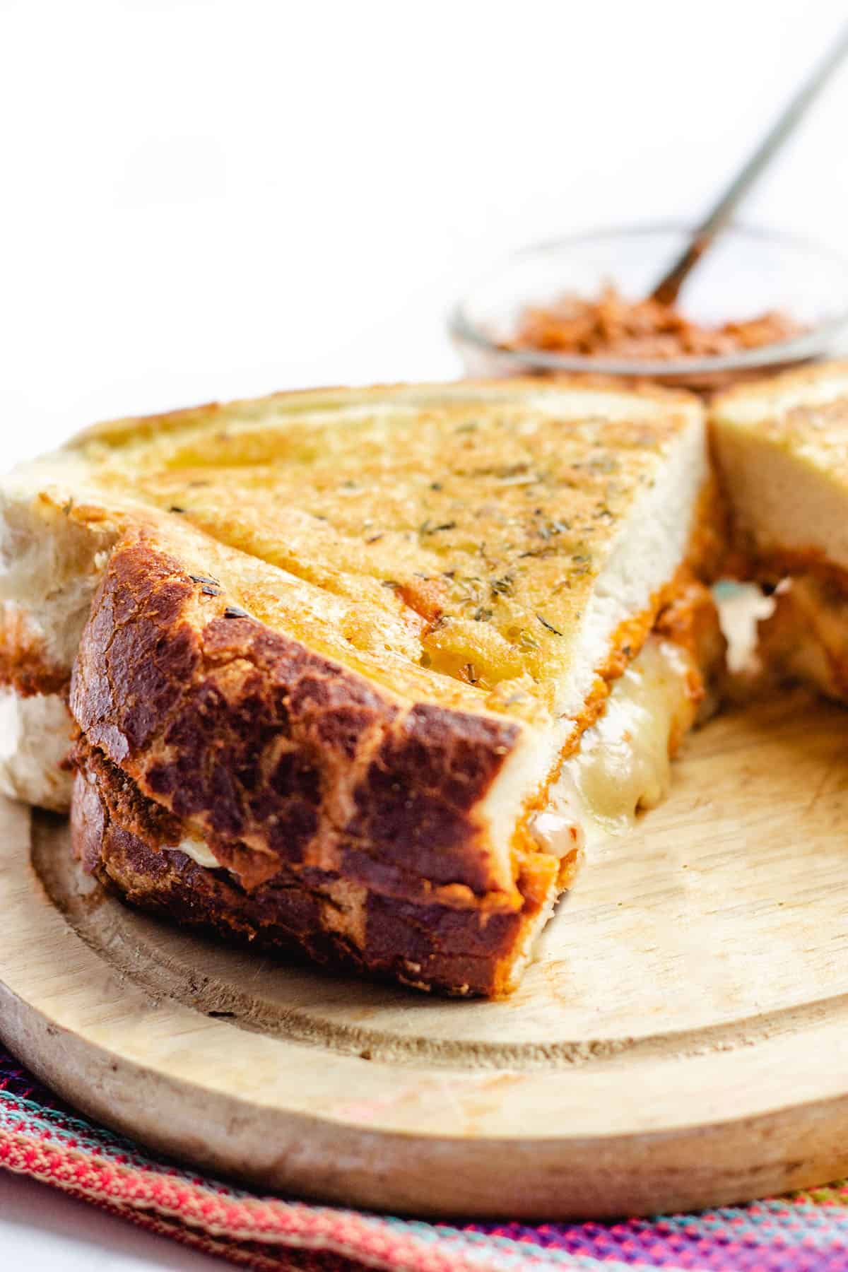 Craft the Ultimate Mozzarella Red Pesto Grilled Cheese